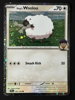 SWIRL Pokemon Hop's Wooloo #135/159 English Journey Together Cosmos Holo - Image 3