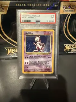1999 POKEMON BASE SET UNLIMITED #10 MEWTWO-HOLO PSA 7 - Image 1