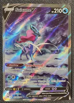 SUICUNE V GG38/GG70 HOLO RARE V CROWN ZENITH GALARIAN GALLERY POKEMON NM - Image 1