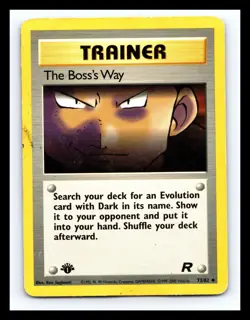 💥 THE BOSS'S WAY TRAINER 1ST EDITION # 73/82 2000 Pokemon Team Rocket Set - Image 1