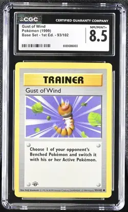 Pokemon 1999 Gust of Wind Base Set - 1st Ed. #93 CGC 8.5 - Image 1