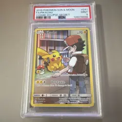 Pokemon Pikachu Secret Rare Holo 241/236 Sm-Cosmic Eclipse PSA 9 English 2019 - Image 1