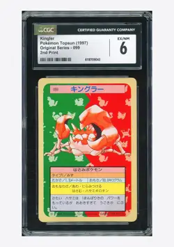 Pokemon CGC 6 Kingler C 1997 #099 Original Series 2ND Print Japanese - Image 1