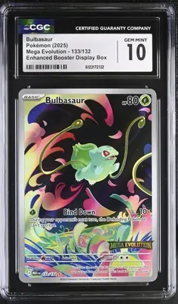 Pokemon Bulbasaur 2025 Mega Evolution 133/132 CGC 10 *Stamped* - Image 1