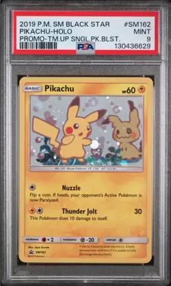 PIKACHU HOLO SM162/181 TEAM UP SINGLE PACK BLISTERS POKEMON PSA 9 - Image 1