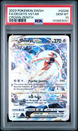 2023 POKEMON SWORD & SHIELD CROWN ZENITH #GG46 FULL ART/DEOXYS VSTAR PSA 10 - Image 1