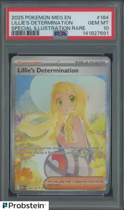 2025 Pokemon MEG EN Special Illustration Rare #184 Lillie's Determination PSA 10 - Image 1