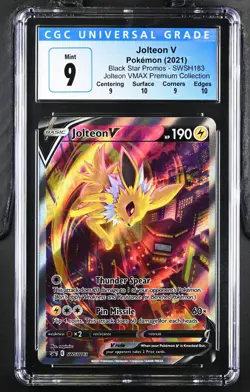 Pokemon 2021 Jolteon V VMAX Premium Collection Black Star Promos #SWSH183 CGC 9 - Image 1