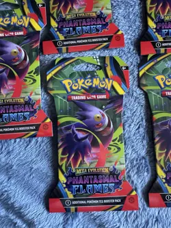 Lot of 5 Pokemon TCG Mega Evolution Phantasmal Flames Sleeved Booster Packs New - Image 2