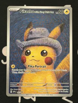 Van Gogh Pikachu with Grey Felt Hat SVP 085 Promo Pokemon 2023 English Damaged - Image 1