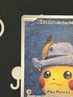 Van Gogh Pikachu with Grey Felt Hat SVP 085 Promo Pokemon 2023 English Damaged - Image 5