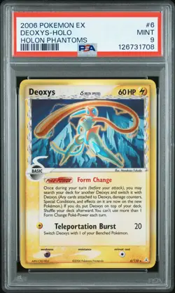 2006 POKEMON EX HOLON PHANTOMS #6 DEOXYS-HOLO PSA 9 - Image 1