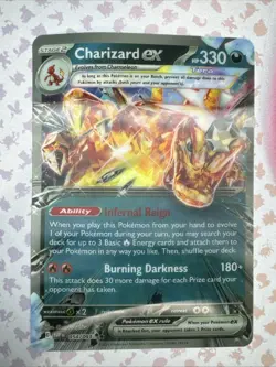 Jumbo Lenticular Charizard ex 054/091 Box Exclusive Promo Pokemon - NM - Image 1