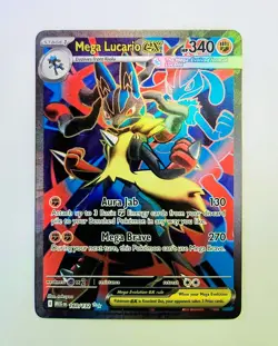 Mega Lucario ex 160/132 ME01: Mega Evolution - Ultra Rare Pokemon TCG - NM HOLO - Image 1