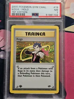 2000 Pokemon Gym Challenge KOGA HOLO 1st Edition 19/132 PSA 7 NM - Image 1