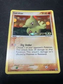 Pokemon Larvitar 52/106 Reverse Holo Stamped EX Emerald Ungraded Childhood - Image 1