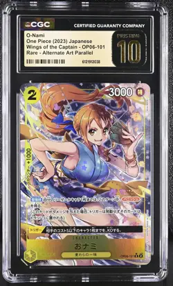 CGC 10 PRISTINE JAPANESE ONE PIECE 2023 O-Nami NAMI OP06-101 ALT ART Parallel - Image 1