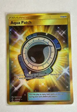 Aqua Patch - 161/145 - Pokemon Guardians Rising Sun & Moon Secret Rare Card NM - Image 1