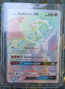 RESHIRAM GX POKEMON CARD #71/70 (DRAGON MAJESTY- FULL ART SECRET RARE) 2018 - Image 3