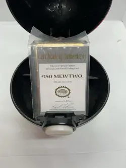Vintage Pokemon Mewtwo 23K Gold Plated Trading Card w/ Box and COA 90s Blue Box - Image 3