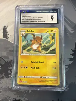 Pokemon TCG Raichu Classic Collection 009/034 English Rare Card CGC 9 - Image 1