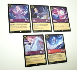 Disney Lorcana Theme Lot - Elsa (Frozen) Theme Lot Of 5 Cards - Image 1