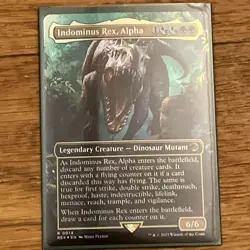 Indominus Rex, Alpha (Borderless) #14 (Foil) (NM) Jurassic World REX Magic MTG - Image 1