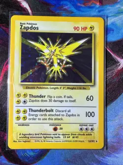 Zapdos 16/102 Base Set Unlimited Holo Rare Pokemon TCG LP+ - Image 1