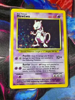 Mewtwo 10/102 Base Set Unlimited Holo Rare Pokemon TCG LP+ - Image 1