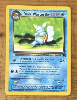 Pokemon TCG Dark Wartortle #46/82 Team Rocket Non Holo Vintage 1999-2000 - Image 1