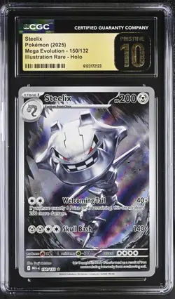 Pokemon Steelix 2025 Mega Evolution 150/132 Holo CGC PRISTINE 10 - Image 1