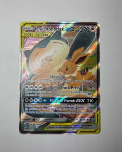 Pokemon TCG Eevee & Snorlax GX SM169 MP Tag Team Promo Card - Image 1