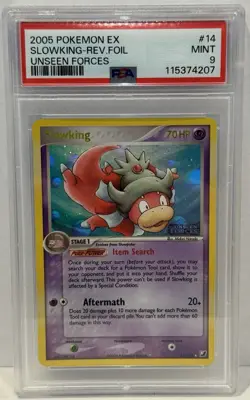 2005 Pokemon EX Slowking Reverse Holo Foil Unseen Forces PSA 9 Mint #14 - Image 1