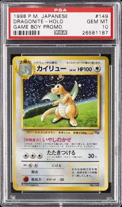 1998 POKEMON JPN PROMO GAME BOY #149 DRAGONITE-HOLO PSA 10 - Image 1