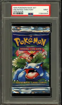 Pokemon 1999 Vintage WOTC Base Set Venusaur Sealed Booster Pack PSA 9 - Image 1