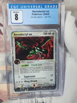 2003 Pokemon EX Sandstorm Aerodactyl ex Holo Rare #94 CGC 8 like PSA Pokemon - Image 1