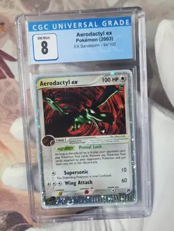 2003 Pokemon EX Sandstorm Aerodactyl ex Holo Rare #94 CGC 8 like PSA Pokemon - Image 3