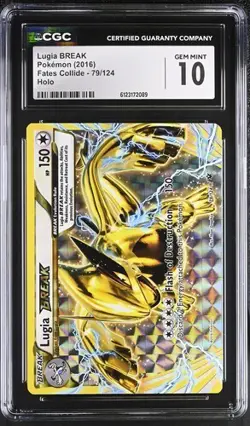 Pokemon Lugia BREAK 2016 Fates Collide 79/124 Holo CGC 10 - Image 1