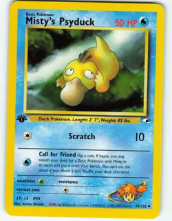 Misty's Psyduck - 1st Edition - 54/132 Gym Heroes - Pokemon TCG - 2000 - Image 1
