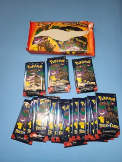2024 Pokemon Trick or Trade Booster Bundle Box 34 packs 1 pack missing - Image 1