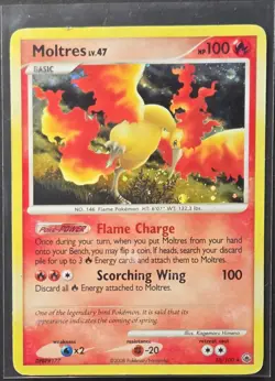 Moltres 10/100 Majestic Dawn Holo Rare Pokemon 2008 - Image 1