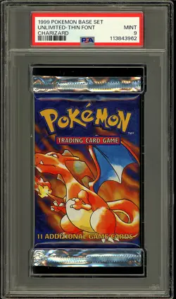 Pokemon 1999 Vintage WOTC Base Set Charizard Sealed Booster Pack PSA 9 - Image 1