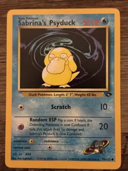 Pokemon TCG Sabrina's Psyduck 99/132 Gym Challenge Common Basic 50 HP Regular - Image 2