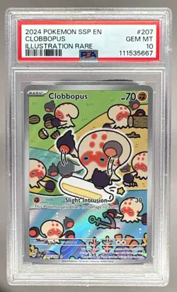 111535667 Clobbopus 2024 Pokemon Surging Sparks #207 PSA 10 - Image 1