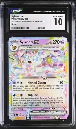 Pokemon Sylveon ex 2025 Prismatic Evolutions 041/131 Holo CGC 10 - Image 1