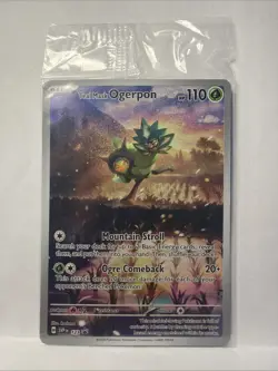 Teal Mask Ogerpon 123 SVPen (SEALED) Scarlet & Violet Black Star Promo Card Holo - Image 1