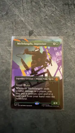 Michelangelo, Improviser (Borderless) Mythic Teenage Mutant Ninja Turtles 219 NM - Image 1