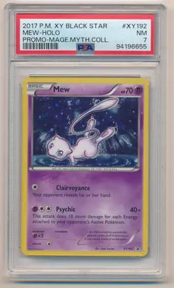 2017 POKEMON XY BLACK STAR PROMO MAGE MYTH COLL MEW HOLO #XY192 PSA 7 - Image 1