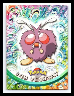💥 VENONAT 1999 Topps Pokemon TV Non Holo Animation Series Black Logo # 48 - Image 1