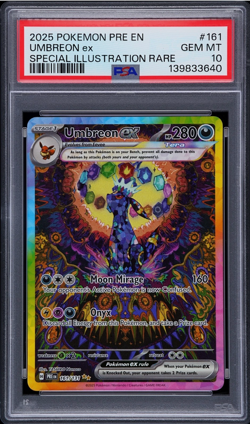 2025 POKEMON PRISMATIC EVOLUTIONS SPECIAL ILLUSTRATION RARE UMBREON EX PSA 10 - Image 1